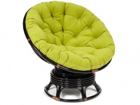 Кресло-качалка Papasan w 23/01 B с подушкой Antique brown, флок Олива в Новой Ляле - novaya-lyalya.магазин96.com | фото