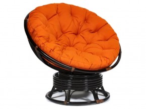 Кресло-качалка Papasan w 23/01 B с подушкой Antique brown, ткань Оранжевый в Новой Ляле - novaya-lyalya.магазин96.com | фото