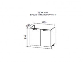 Шкаф нижний ДСМ800 под мойку в Новой Ляле - novaya-lyalya.магазин96.com | фото