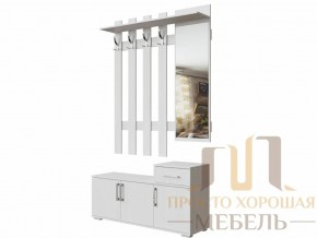 Вешалка с зеркалом 1,0 м №3 Ясень Анкор светлый в Новой Ляле - novaya-lyalya.магазин96.com | фото